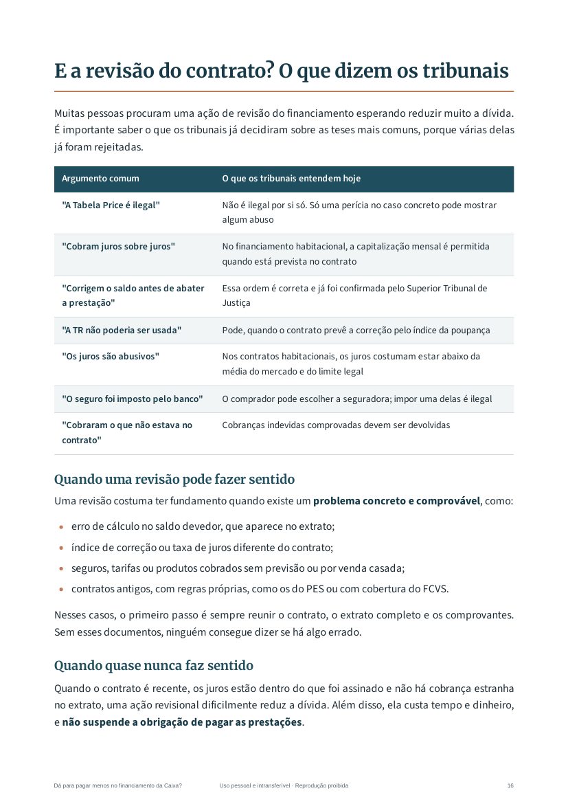 Página do guia sobre o que os tribunais já decidiram
